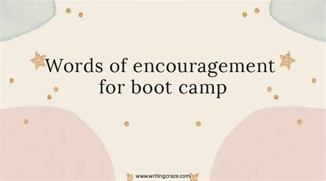 107 Words Of Encouragement For Boot Camp