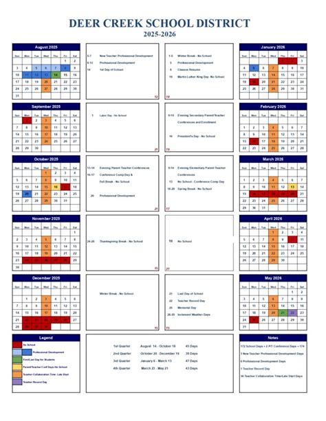 2016 2017 District Calendar Deer Creek School District Edmond Ok