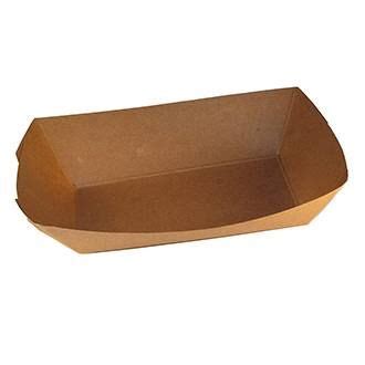 300 3Lb Kraft Paper Food Tray Bulk Compostable Made In Usa