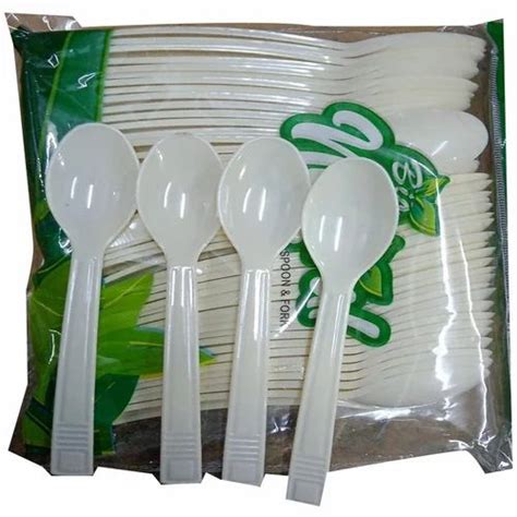 80 Pieces White Disposable Plastic Spoon For Event And Party Supplies