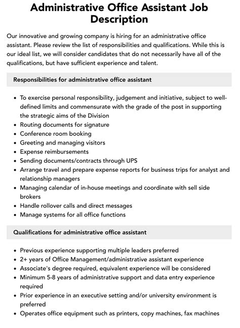 Administrative Assistant Job Description Salary Skills More