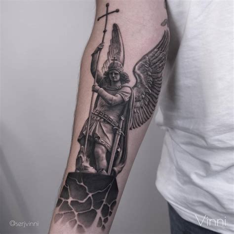 Advice On Placing A Saint Michael Tattoo On Arm Already Have Small Forearm Tattoo R Tattooadvice