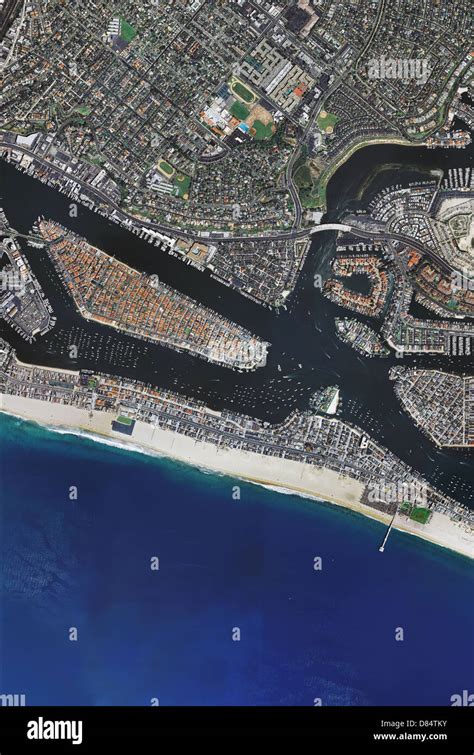 Aerial Photo Map Of Newport Beach Harbor Orange County California Stock Photo Alamy