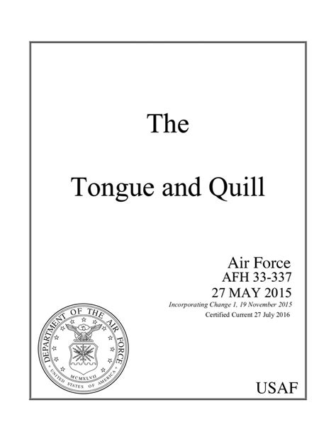 Amazon Air Force Handbook Afh 33 337 The Tongue And Quill 27 May 2015