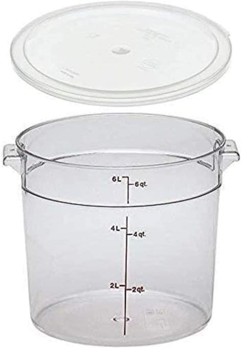 Amazon Com Cambro Rfs6pp190 Camwear 6 Quart Round Food Storage Container With Lid Home Kitchen