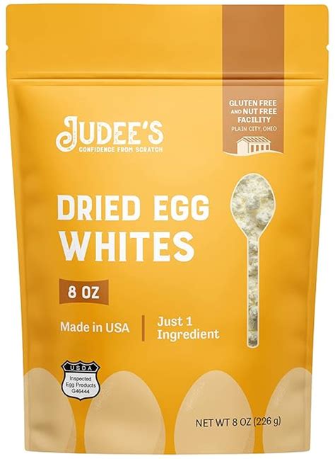 Amazon Com Judee S Gluten Free Dried Egg White Protein Powder Pasteurized Gluten Free Non Gmo Dried Egg Whites Whips Fluffy Meringues 8 Oz Grocery Gourmet Food