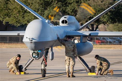 An Mq 1 Predator And Mq 9 Reaper Unmanned Aerial Vehicle Taxi To The