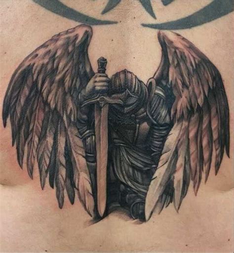 Angel Warrior Tattoo Guardian Angel Tattoo Angel Tattoo Men Angel