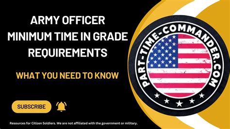 Army Officer Minimum Time In Grade Requirements Youtube