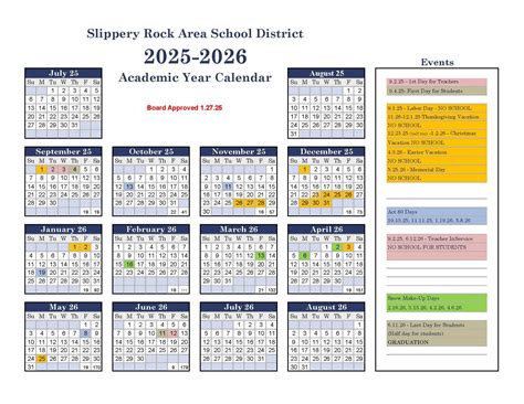 Calendar Slippery Rock Area High School 724 794 2960 Slippery Rock