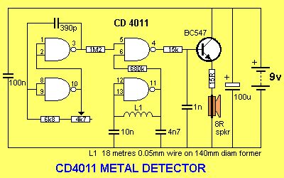 Cheap Metal Detector Using Cd4011 Eletr Nica Pinterest Cheap