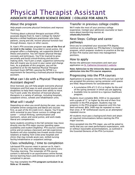 College For Adults Physical Therapist Assistant Associate By St Catherine University Issuu