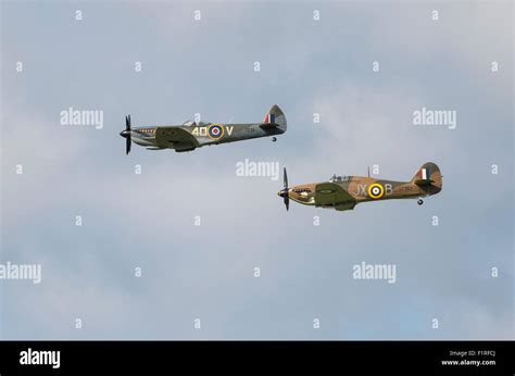 Cumbria Uk 06Th Sep 2015 World War Two Spitfire And Hurricane