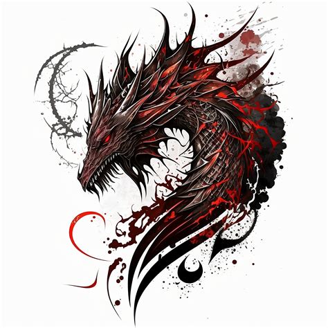 Dragon Tattoo Design White Background Png File Download High Resolution
