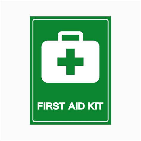 Emergency First Aid Kit Sign Emergency First Aid Emergency First Aid