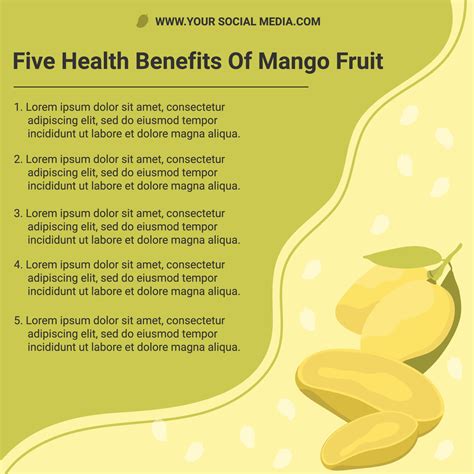 Five Health Benefits Of Mango Fruit Template Design For Social Media Health Awareness Post For Medical Purpose How Mango Benefits Health 8149262 Vector Art At Vecteezy