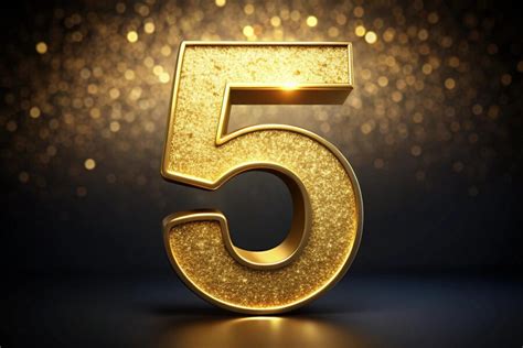 Gold Number 5 For Elegant And Shiny Visuals Premium Ai Generated Image