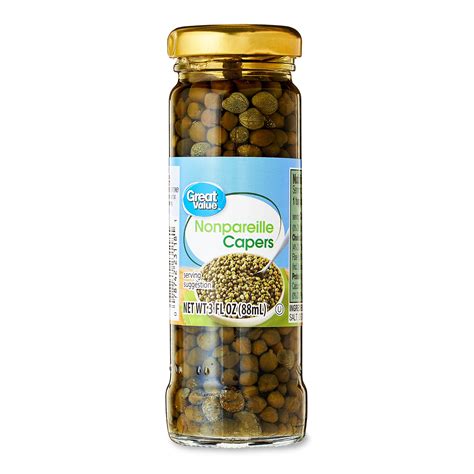 Great Value Nonpareille Capers Glass Jar 3 Fl Oz Salty Tangy Flavor Kosher Walmart Com