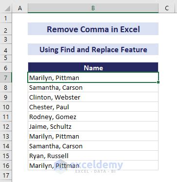 How To Remove Comma In Excel 5 Methods Exceldemy