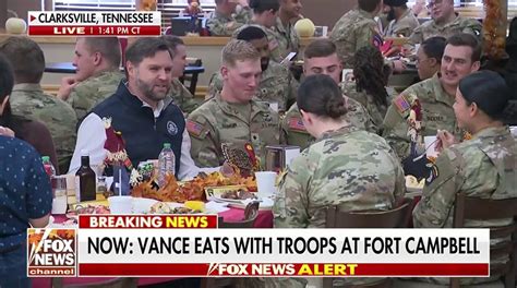 Jd Vance Shares Thanksgiving Meal With Troops At Fort Campbell