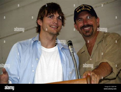 Kevin Costner And Ashton Kutcher Visit A Miami U S Coast Guard Station