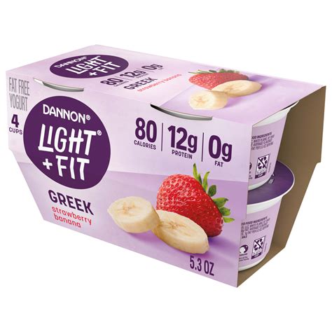 Light Fit Fat Free Greek Yogurt Strawberry 5 3Oz 4Pk Wholesale Danone Food Service