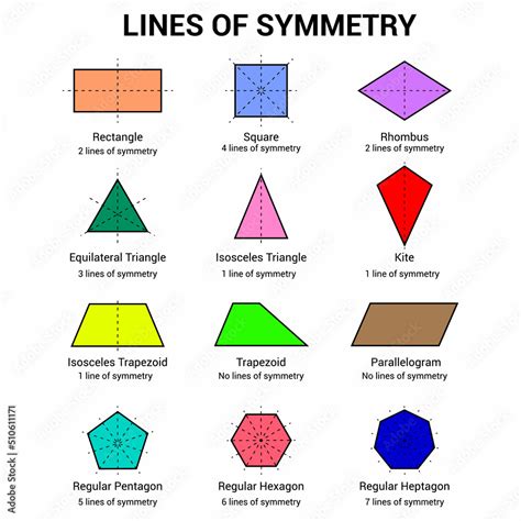 Lines Of Symmetry Of Shapes Stock Vector Adobe Stock