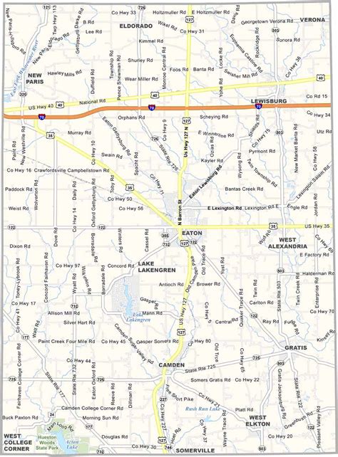 Map Of Eaton Preble County Oh Ohio