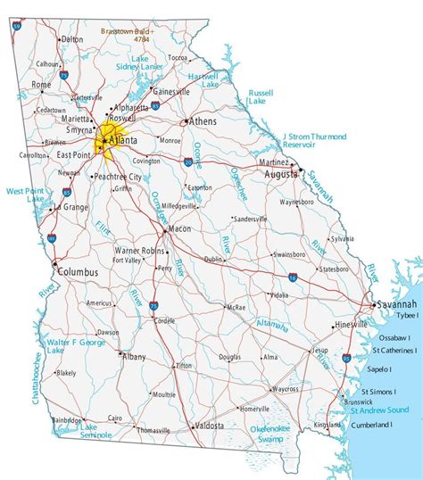 Map Of Towns County Georgia Where Is Located Cities Population