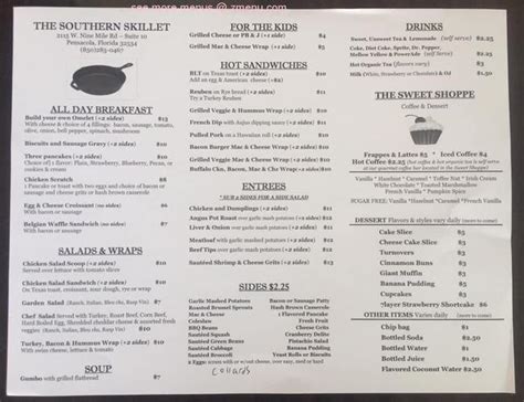 Menu At Tha Southern Skillet Restaurant Kalispell