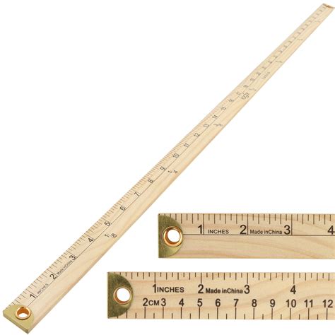 Meter Stick Long Ruler Hoteam 10 Pcs Heavy Duty Wooden Yardstick 36 Inches Natural Wood Yard Stick Ruler With Hang Hole Metal Tips 1 4 Inch Thick Yardstick Ruler Metal Ends Clothing Measuring Home Office