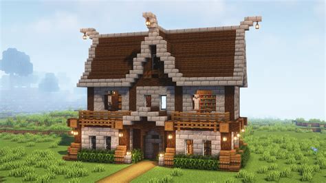 Minecraft Starter Medieval House Minecraft Tutorial Youtube