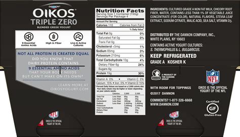 Oikos Triple Zero Vanilla Greek Yogurt Nutrition Facts At Layla Lesina Blog