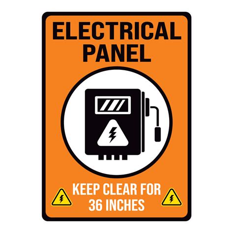Orange Electrical Panel Keep Clear 36 Inches Warehouse Safety Sign