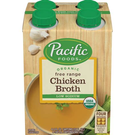 Pacific Organic Low Sodium Chicken Broth 8Oz 4Ct Freshdirect