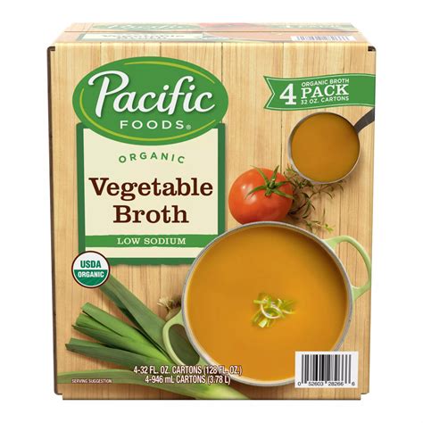Pacific Organic Low Sodium Vegetable Broth 128 Oz Bj Amp 39 S Wholesale Club