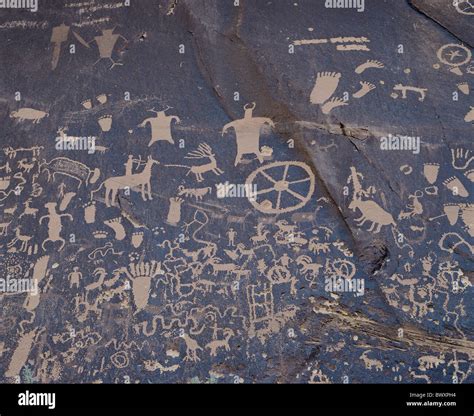 Painting Primeval Times Cave Painting Native American Usa America North America Utah Newspaper Rock Skirt Sy Stock Photo Alamy