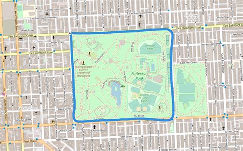 Patterson Park In Maryland Walking Map
