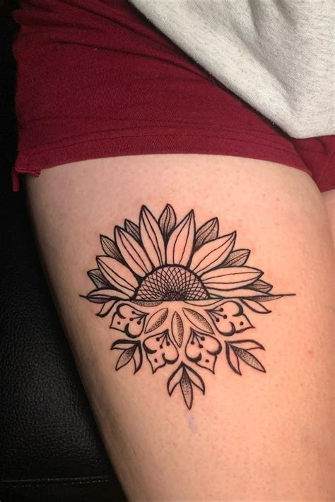 Pretty Simple Thigh Tattoos Bronctattooaus Com