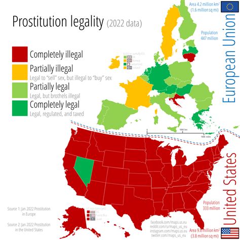 Prostitution Legality Across The Us And The Eu Maps On The Web