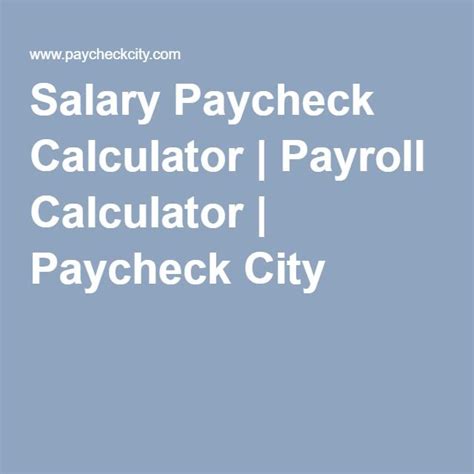 Salary Calculator Federal Amp State Tax Tools Paycheckcity Paycheckcity