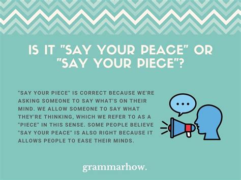 Say Your Piece Or Peace