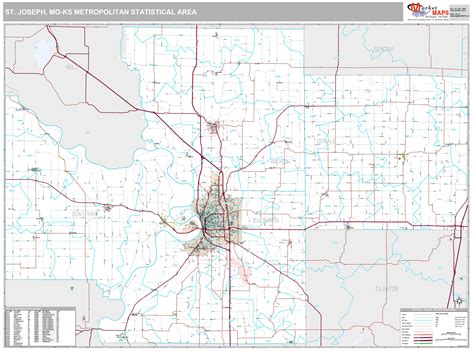St Joseph Metro Area Wall Map