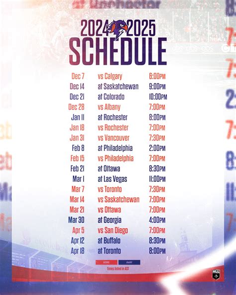 Thunderbirds 2019 Schedule