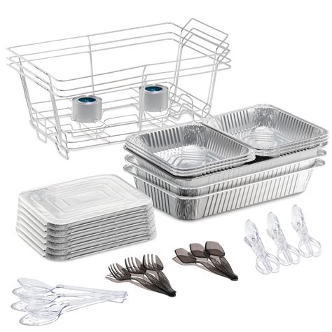 Tiger Chef 30 Piece Catering Set Serving Dishes For Parties Includes Chafer Pans Set And Disposable Serving Utensils Spoons
