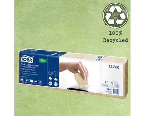 Tork Xpressnap Fit Recycled Dispenser Napkins Natural