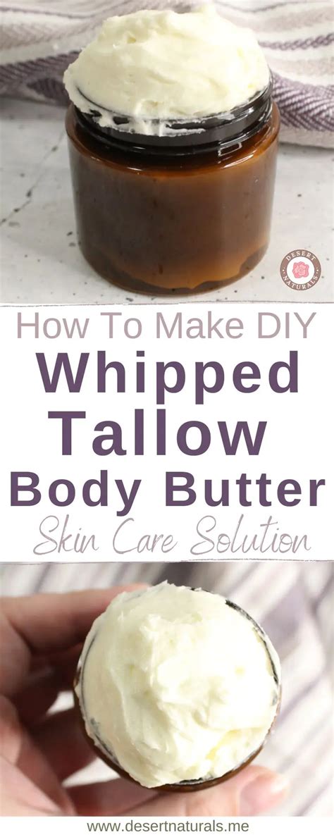 Ultra Moisturizing Whipped Tallow Body Butter Lotion Recipe For Dry Skin