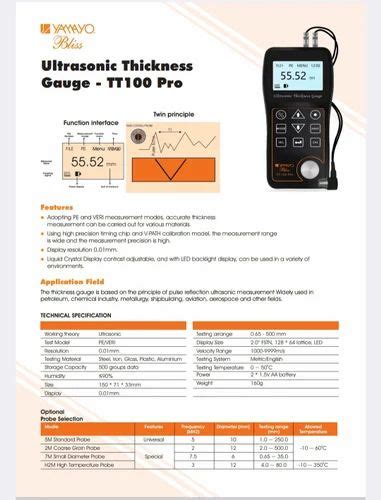 Ultrasonic Thickness Gaurge Tt 100 Pro 1 400 Mm At 15250 Piece In