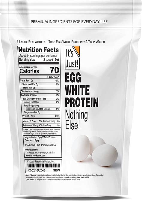 Usa Egg White Protein Powder Non Gmo Dried Egg Whites For Meringue Unflavored 8Oz Buy Now With Express International Delivery Gosupps Com