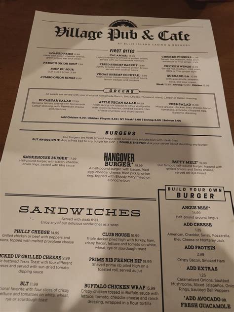 Village Pub Menu Menu For Village Pub Swedesboro Swedesboro